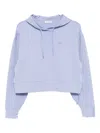 Lacoste Logo-embroidered Hoodie In Blue