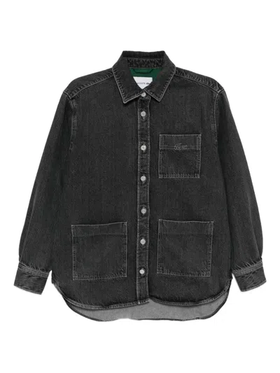 Lacoste Logo-embroidered Jacket In Black
