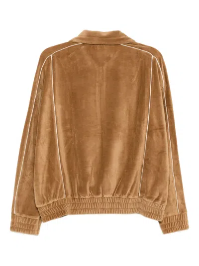 Lacoste Logo-embroidered Jacket In Brown