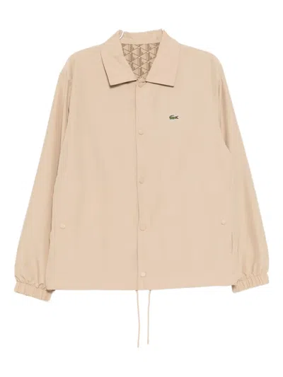 Lacoste Logo-embroidered Jacket In Neutral