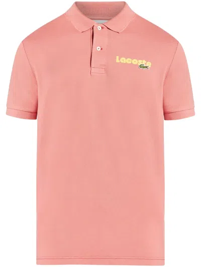 Lacoste Logo Embroidered Logo In Pink