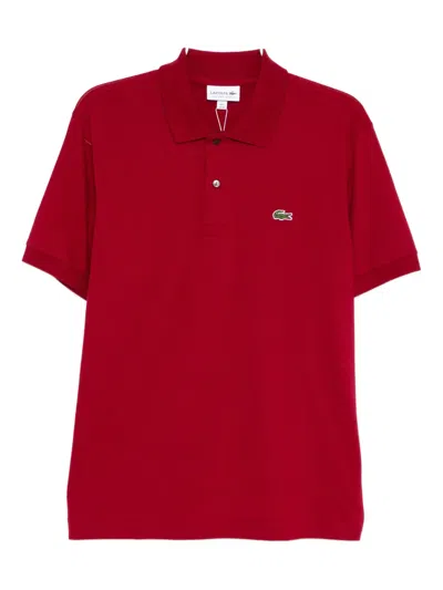 Lacoste Logo-embroidered Polo Shirt In Red