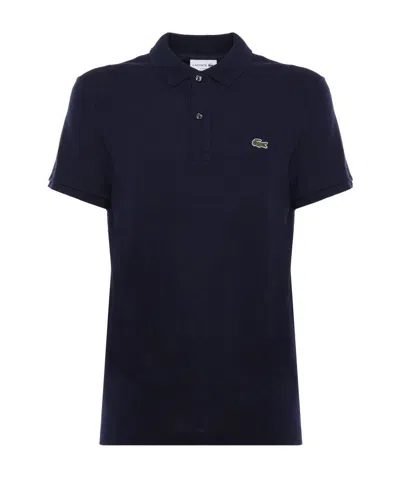 Lacoste Logo-embroidered Polo Shirt In Black