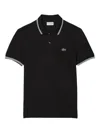 Lacoste Black Regular Fit Trim Accent Polo In Black