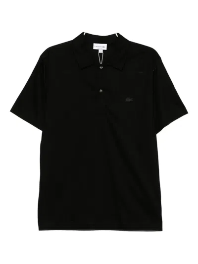 Lacoste Logo-embroidered Polo Shirt In Black