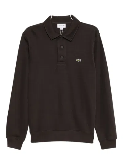 Lacoste Logo-embroidered Polo Shirt In Black