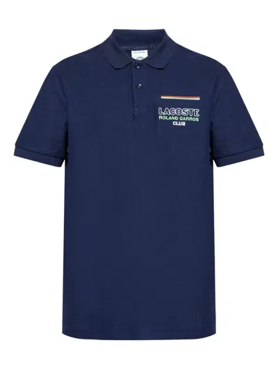 Lacoste Logo-embroidered Polo Shirt In Blue