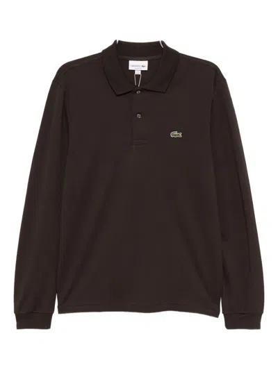 Lacoste Logo-embroidered Polo Shirt In Brown