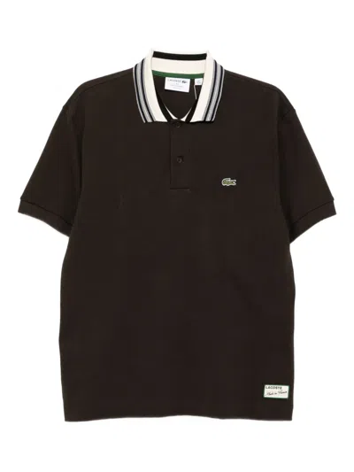 Lacoste Logo-embroidered Polo Shirt In Brown