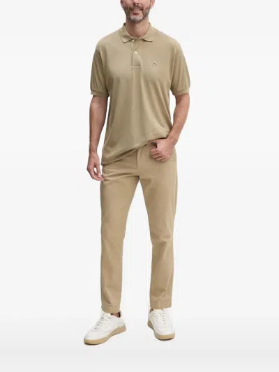 Lacoste Logo-embroidered Polo Shirt In Neutral
