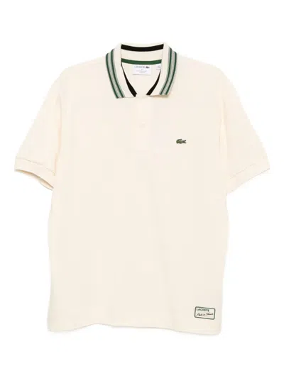 Lacoste Logo-embroidered Polo Shirt In Neutral