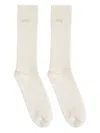 Lacoste Logo-embroidered Ribbed Socks In White