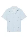 Lacoste Loungewear Short Sleeve Striped Shirt In Blue