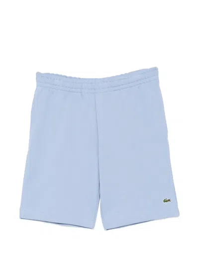 Lacoste Logo-embroidered Shorts In Blue