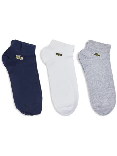 Lacoste Logo-embroidered Socks (pack Of Three) In Blue