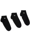 Lacoste Mens 3-pack Trainers Socks In Black