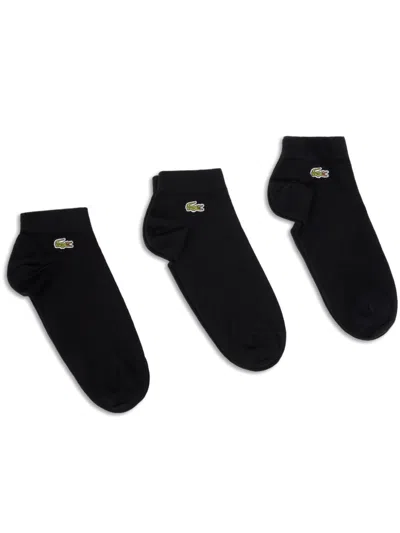 LACOSTE LOGO-EMBROIDERED SOCKS (SET OF THREE)