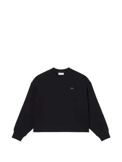 Lacoste Logo-embroidered Sweatshirt In Black