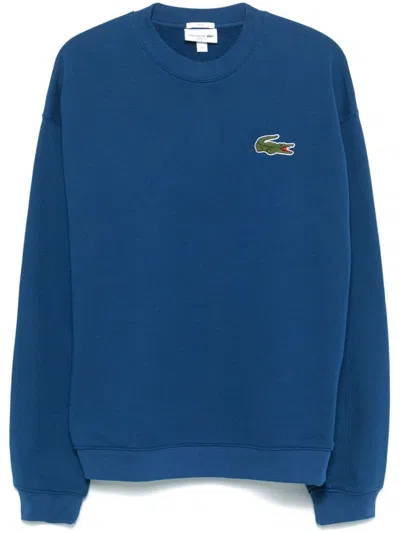Lacoste Logo-embroidered Sweatshirt In Blue