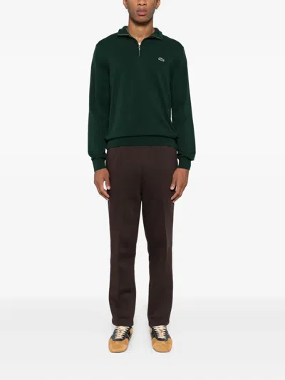 Lacoste Logo-embroidered Sweatshirt In Green