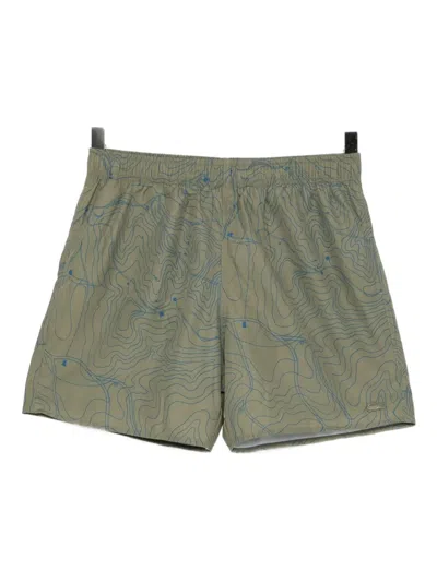 Lacoste Logo-embroidered Swim Shorts In Green