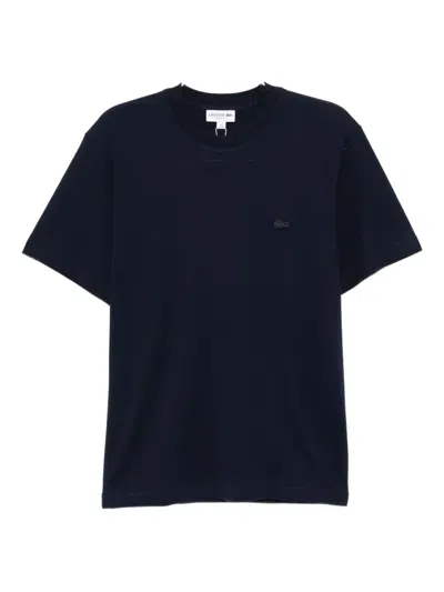 Lacoste Logo-embroidered T-shirt In Black