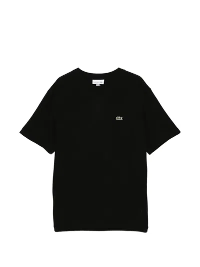 Lacoste Logo-patch Cotton T-shirt In Blue