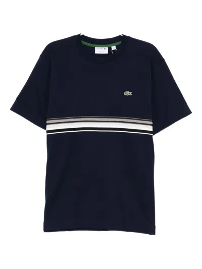Lacoste Logo-embroidered T-shirt In Blue