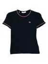 Lacoste Logo-embroidered T-shirt In Blue