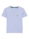 Lacoste Logo-embroidered T-shirt In Blue