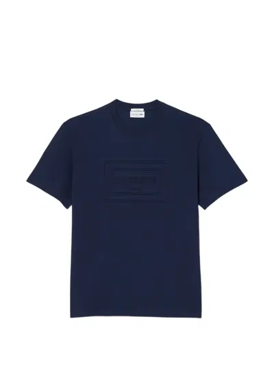 Lacoste Logo-embroidered T-shirt In Blue