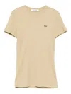 Lacoste Logo-embroidered T-shirt In Brown