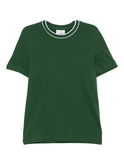 Lacoste Logo-embroidered T-shirt In Green