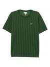 Lacoste Geometric Pattern Crew Neck Short Sleeve T-shirt In Green