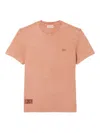 Lacoste Washed Effect Heavy Jersey T-shir In Orange