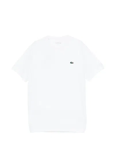 Lacoste Short Sleeve Crew Neck Pima Cotton Jersey T-shirt In White