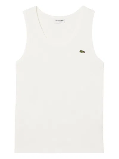 Lacoste Logo-embroidered Tank Top In White