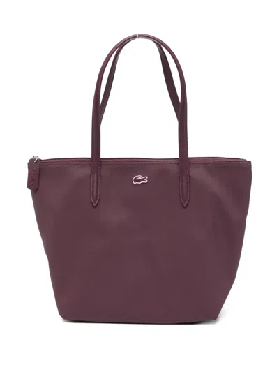 Lacoste Logo-embroidered Tote Bag In Red