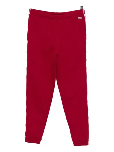 Lacoste Logo-embroidered Trousers In Red