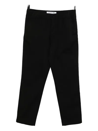 Lacoste Logo-embroidered Trousers In Black