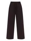 Lacoste Womens Dark Brown Lanae Wide-leg Cotton-jersey Jogging Bottoms In Brown