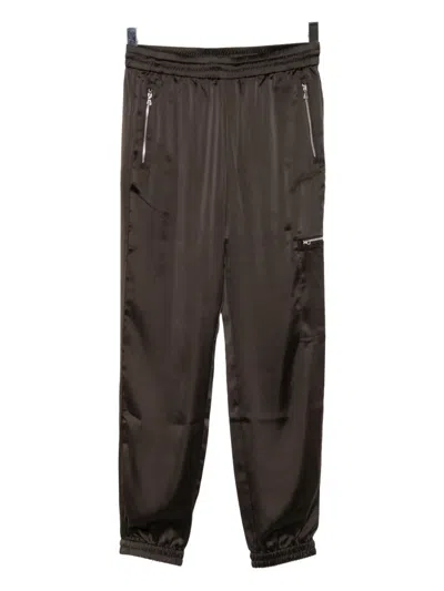 Lacoste Logo-embroidered Trousers In Brown