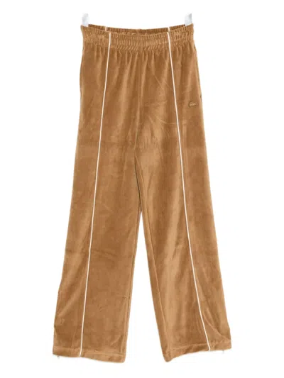 Lacoste Logo-embroidered Trousers In Brown