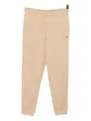 Lacoste Logo-embroidered Trousers In Neutral