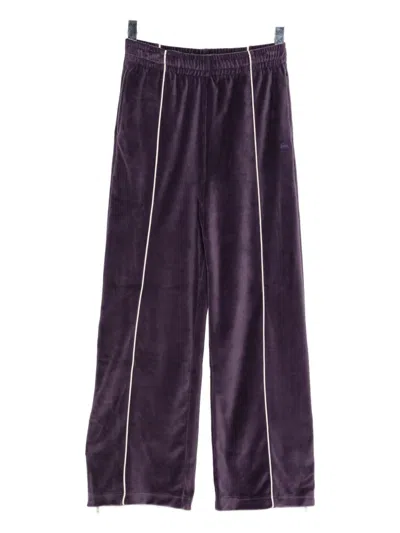 Lacoste Logo-embroidered Trousers In Purple