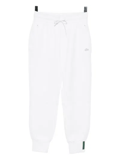 Lacoste Logo-embroidered Trousers In White