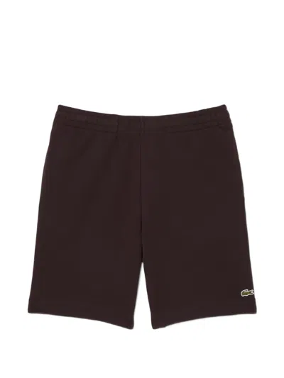 Lacoste Logo Embroidery Shorts In Brown