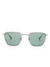 Lacoste Logo-engraved Geometric-frame Sunglasses In Grey
