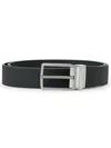 Lacoste Logo-engraved Leather Belt In Black