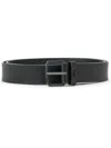 Lacoste Logo-engraved Leather Belt In Black